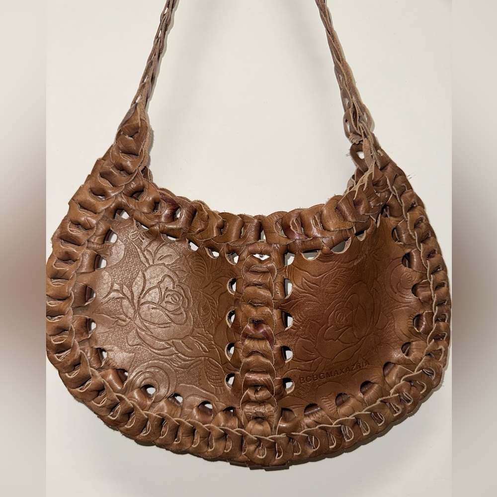 BCBGMaxAzria Tooled Braided Woven Shoulder Bag EUC Vintage